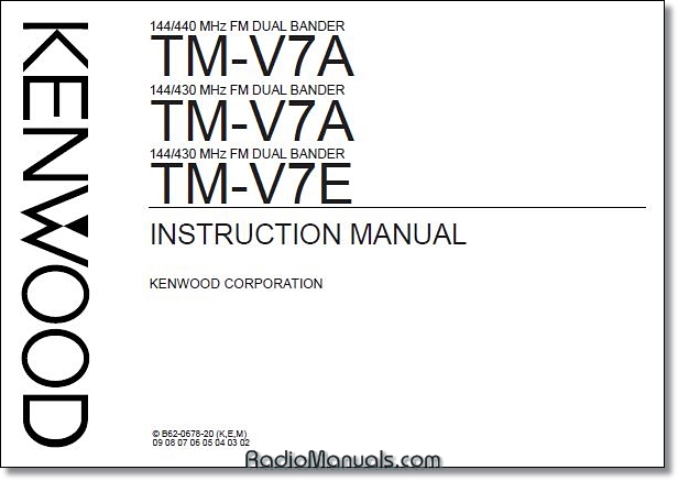 Kenwood TM-V7A/E Instruction Manual